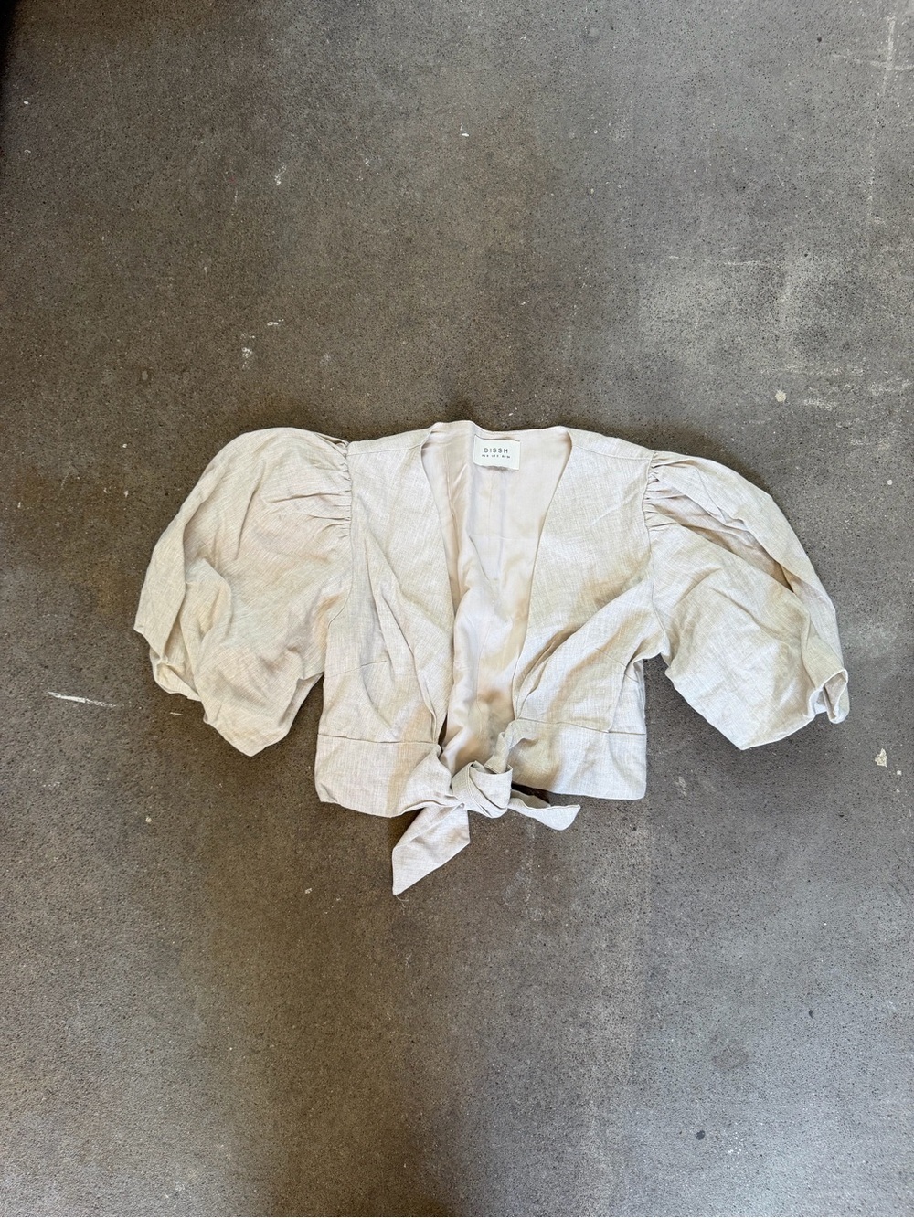 DISSH Hallie Natural Linen Top in Natural Ivory Size US 2 Cropped European - Picture 6 of 8